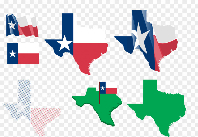 Vector Flag With The Stars Of Texas Map PNG