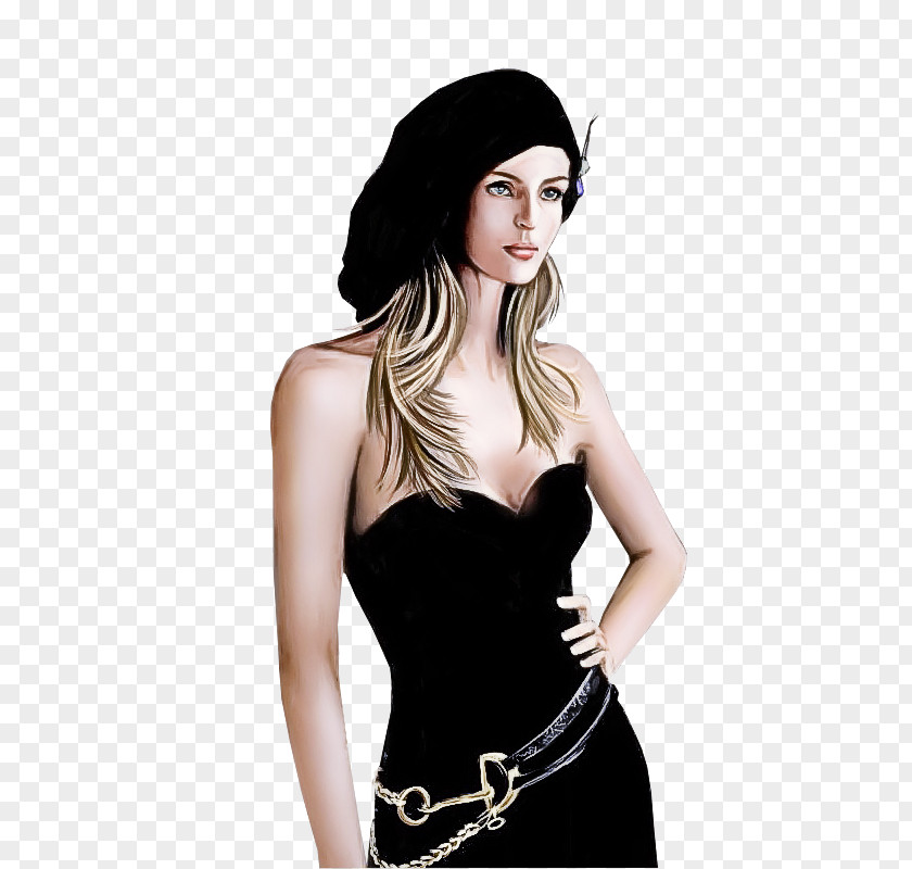 Costume Little Black Dress Clothing Fashion Model Accessory Hat PNG