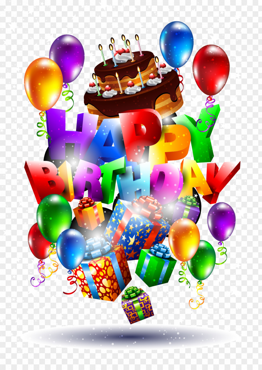 Happy Birthday Cake Wish Greeting Card PNG