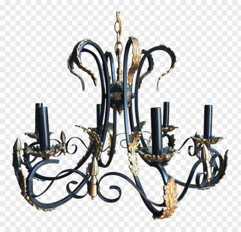 Iron Chandelier Wrought Lighting Candle PNG