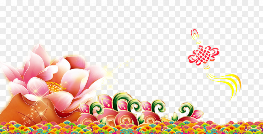 Lotus Creative Figure Chinese New Year Banner Years Day Paper PNG