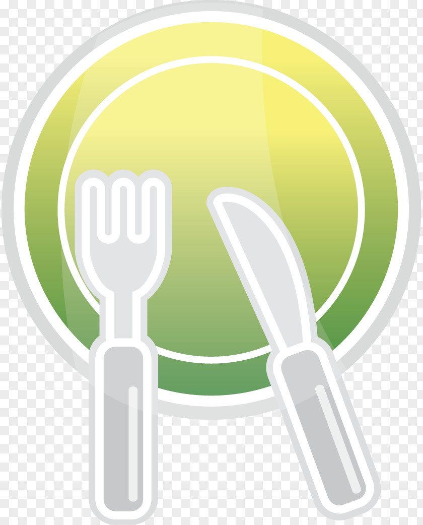 Cartoon Simple Plate And Knife Fork Cutlery PNG