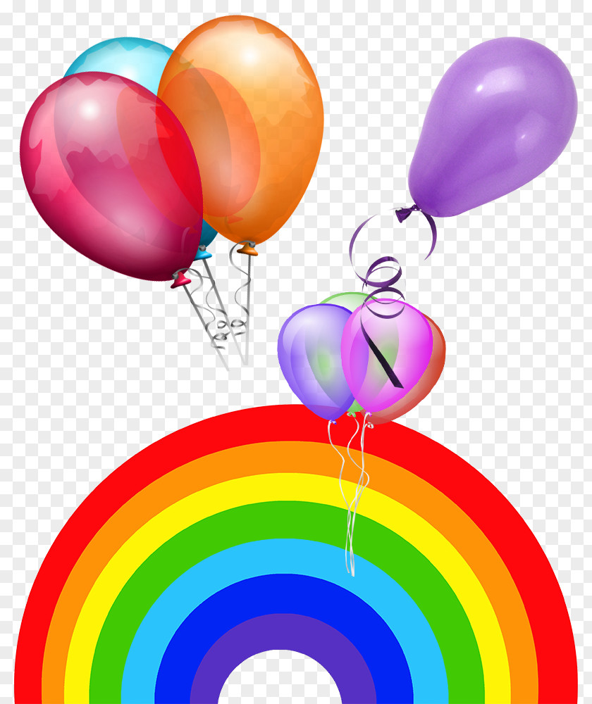Rainbow Balloons On Color Sky PNG