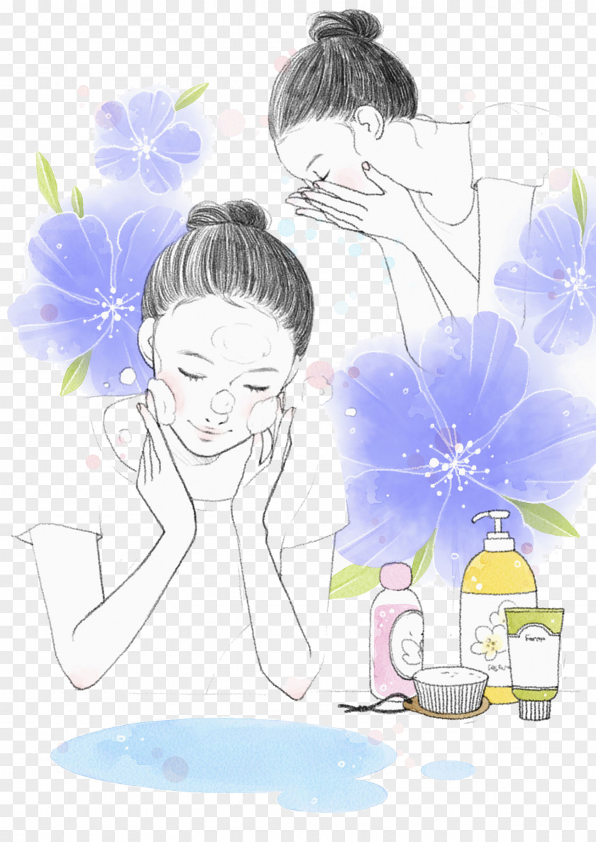 Skin Care Designer U6d17u8138 PNG care u6d17u8138, The girl who is washing her face clipart PNG