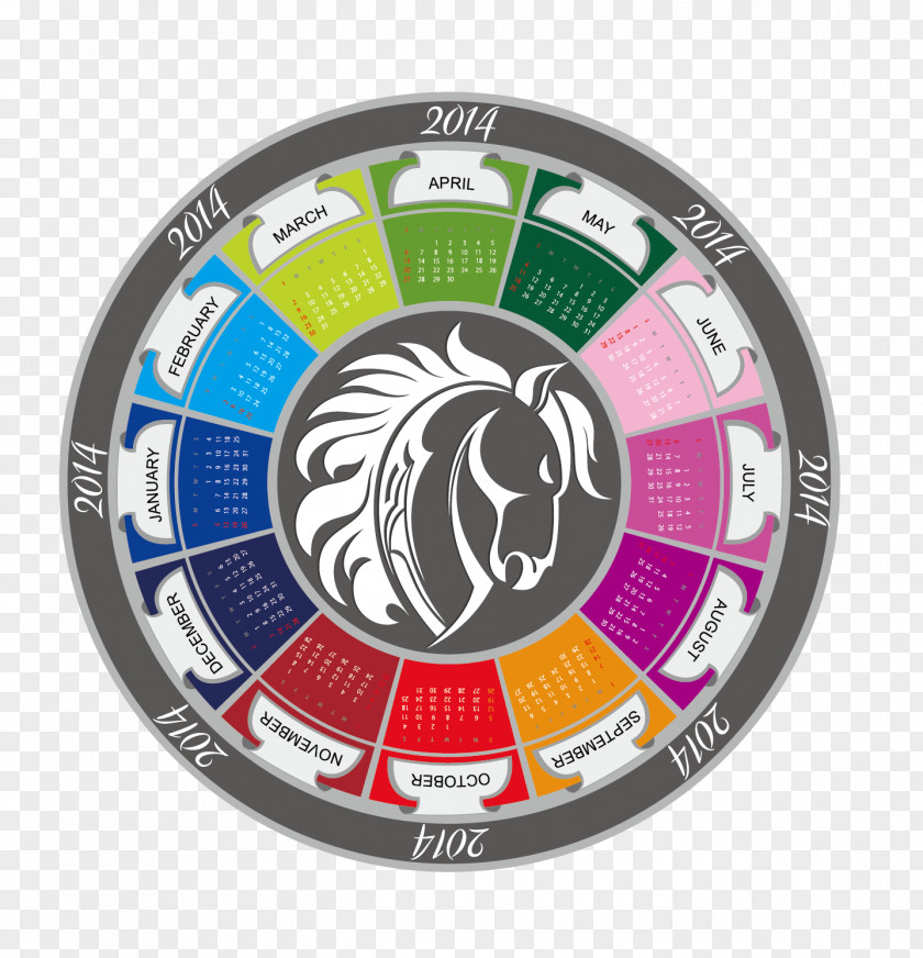 Vector Calendar Year Of The Horse Disc Royalty-free PNG
