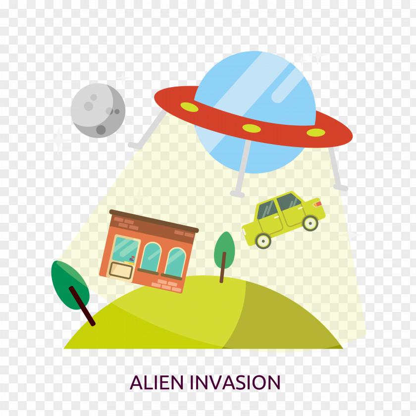 Alien Spaceship Clip Art Vector Graphics Illustration Image Design PNG