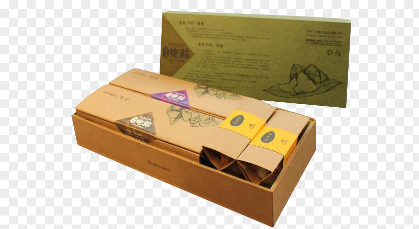 Brown Rice Dumplings Design Gift Box Kraft Paper Packaging And Labeling PNG