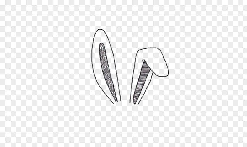 Cartoon Rabbit Ears White PNG