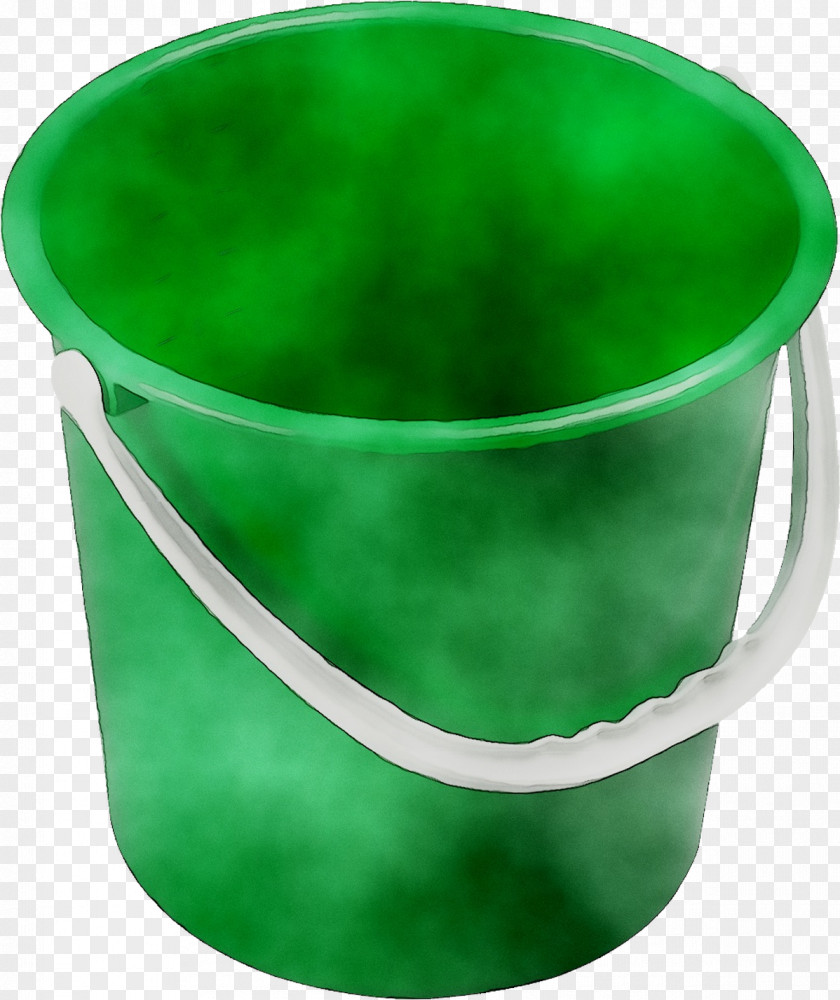 Green Plastic Bucket Container Red PNG