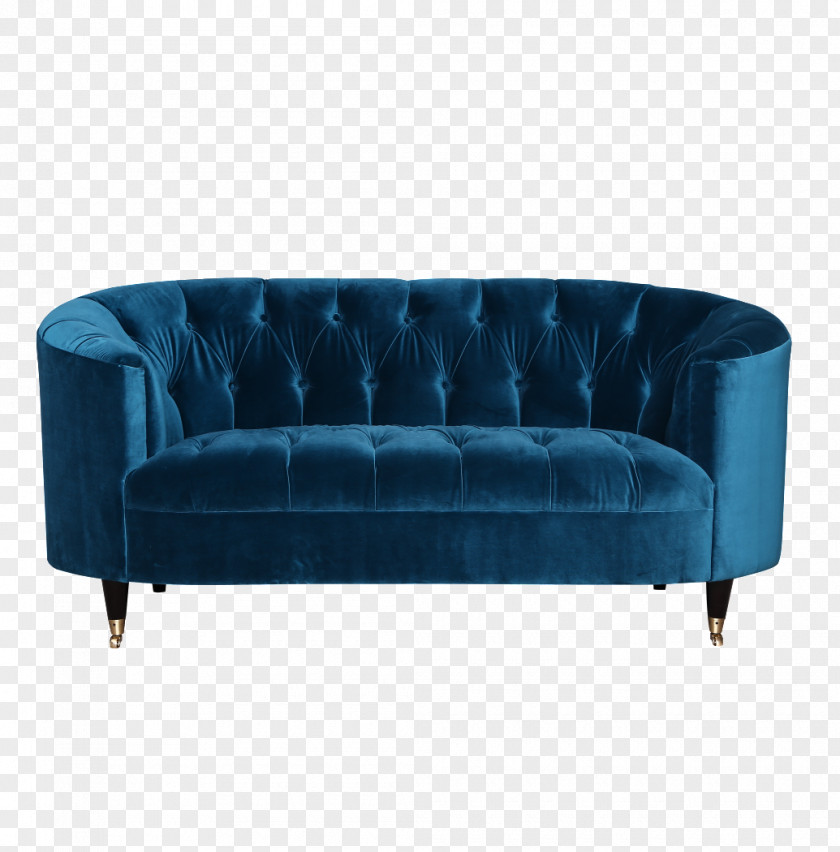 Blue Fabric Sofa Loveseat Couch PNG