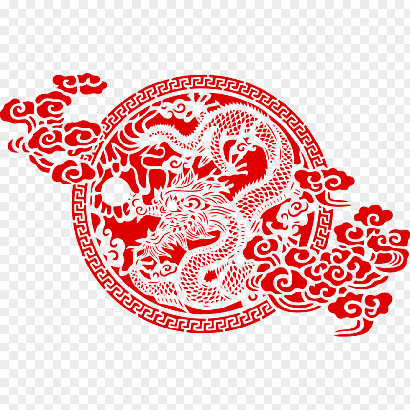 Chinese Dragon China Paper Cutting Papercutting PNG