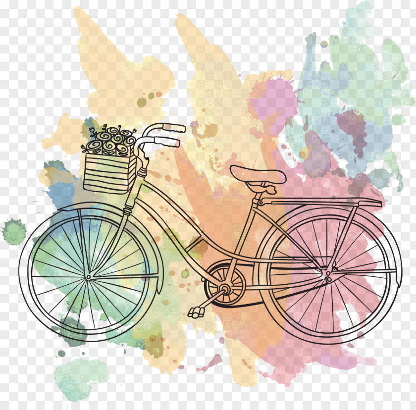 Vector Bike Bicycle Frame Vintage Clothing Drawing PNG