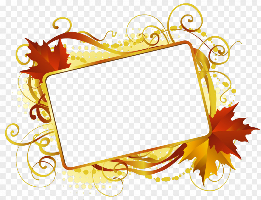 Autumn Maple Leaf Picture Frames PNG