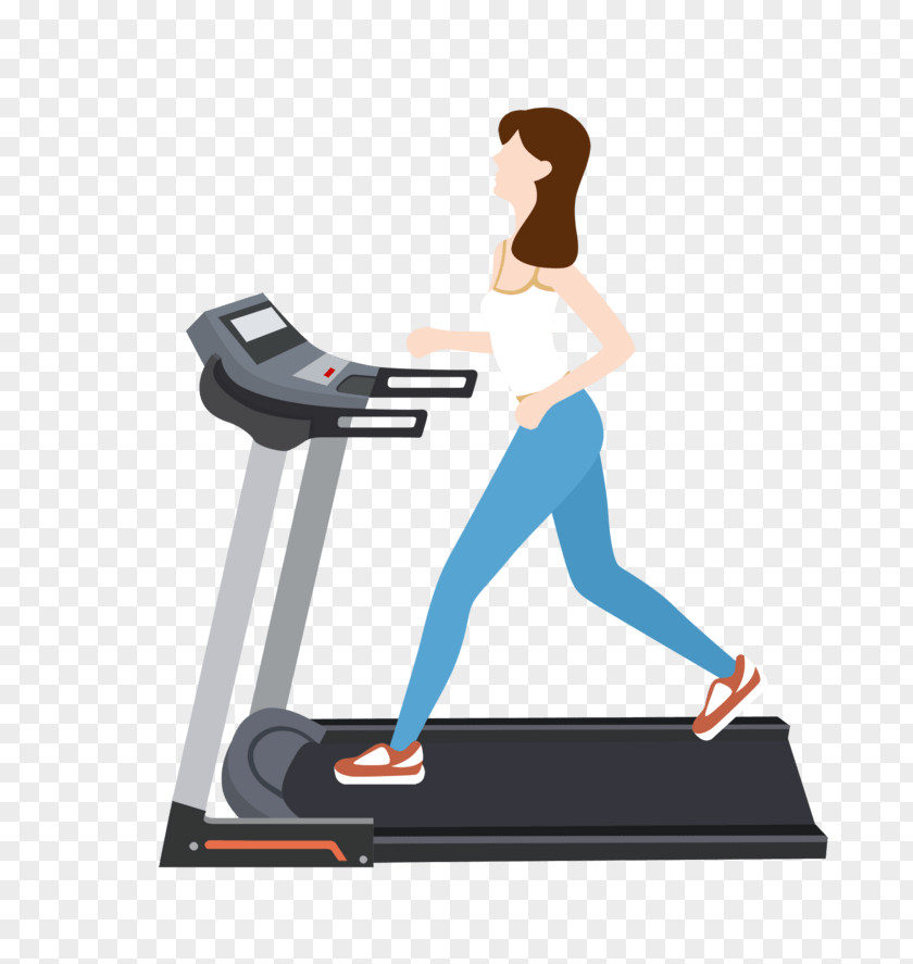 Steps Aerobic Exercise Treadmill Running Image Cartoon Design PNG