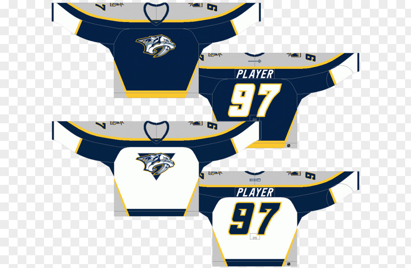 Adidas Hockey Jersey Nashville Predators National League NHL Uniform PNG