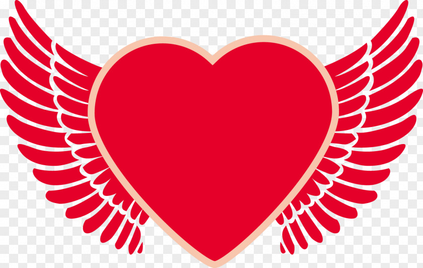 Cartoon Heart Angel Wings PNG