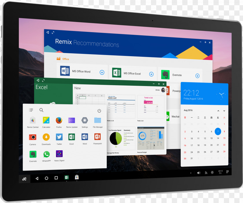 Stretch Marshmallow Pixel C Remix OS Android Computer PNG