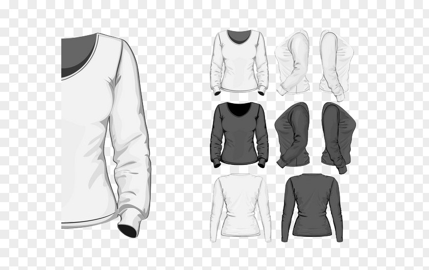 Autumn Sweater Template Long-sleeved T-shirt PNG