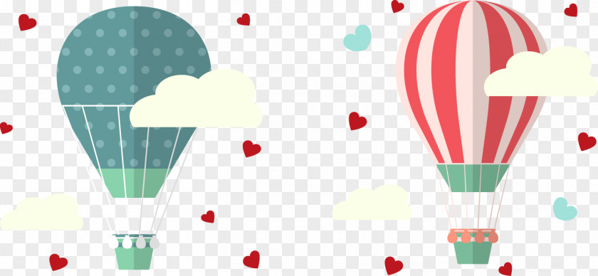 I Love Hot Air Balloon Euclidean Vector PNG