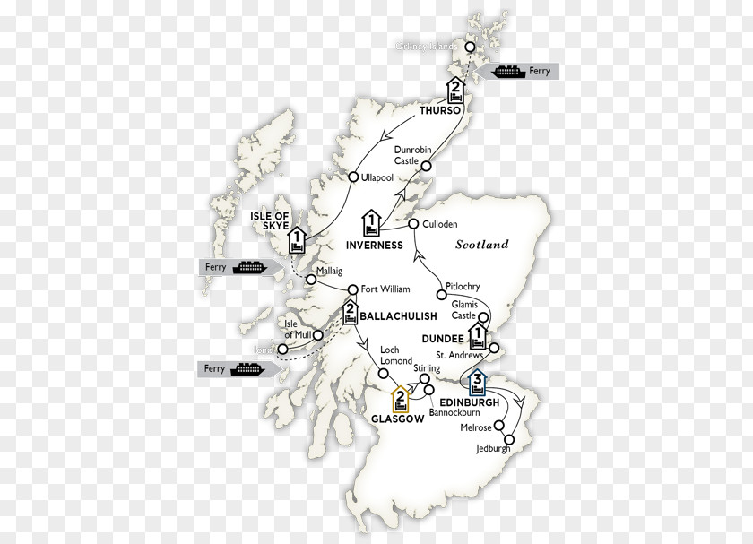 Print Flight Itinerary Inverness Scottish Highlands Culloden And Islands Jacobite Rising Of 1745 PNG