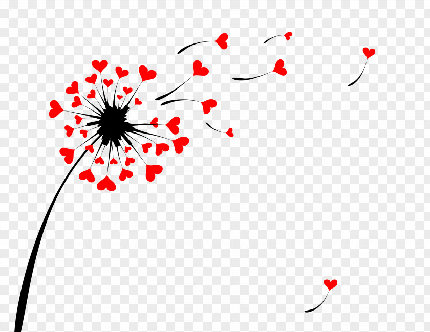 Dandelion Heart Illustration PNG