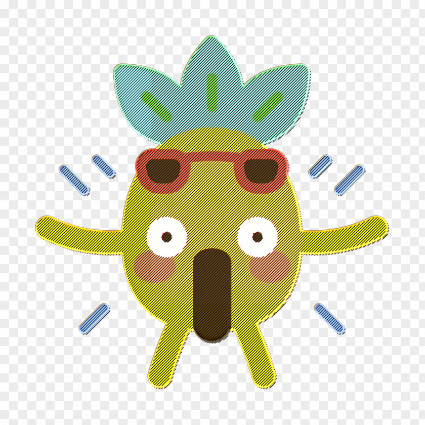 Pineapple Character Icon Surprised Actions PNG