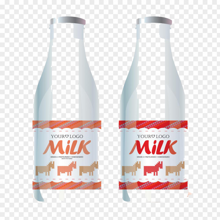 Two Bottles Of Yogurt Buckle Creative HD Free Milk Photography Illustration PNG