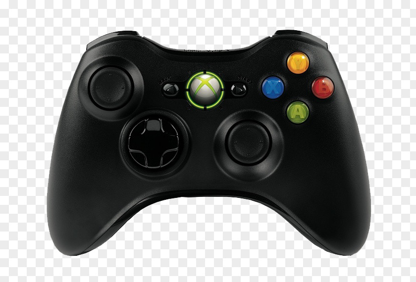 A Black Gamepad Xbox 360 Controller Wireless Headset Racing Wheel PNG