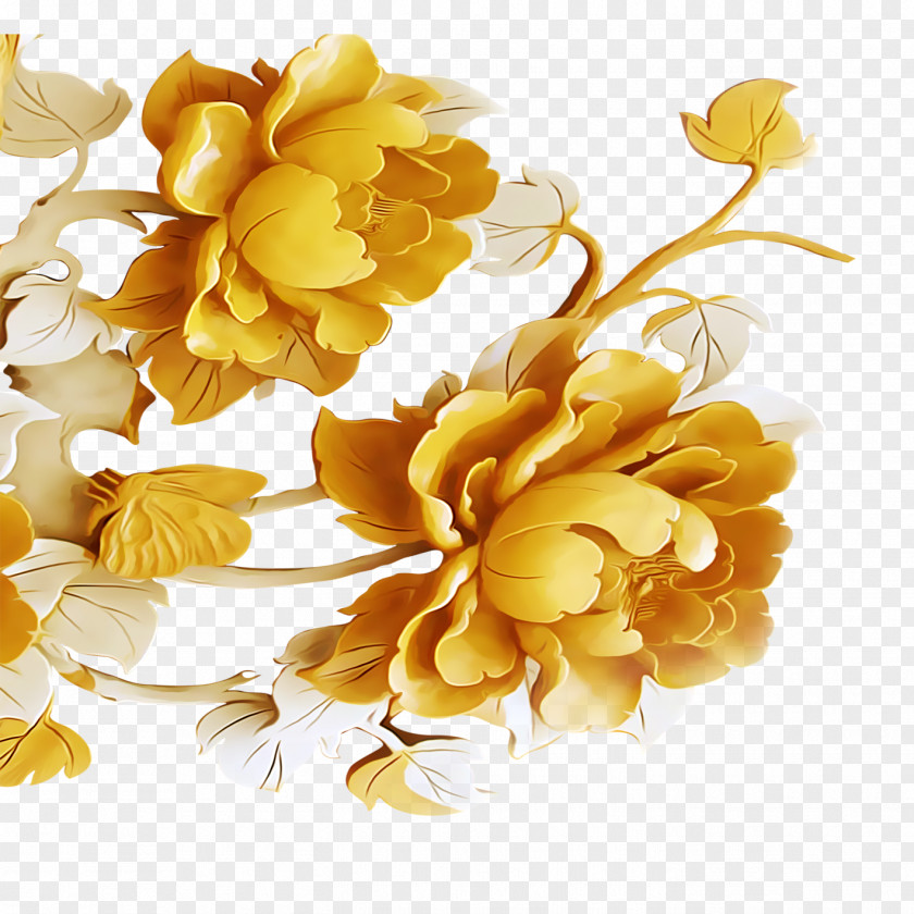 Peony Sculpture Wood Carving PNG