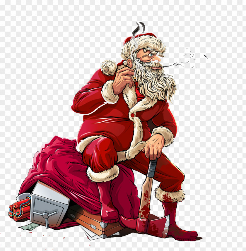 Smoking Santa PNG