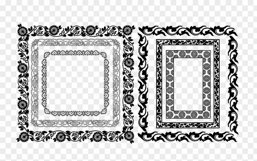 Vector Ice Border Picture Frame Ornament Decorative Arts PNG
