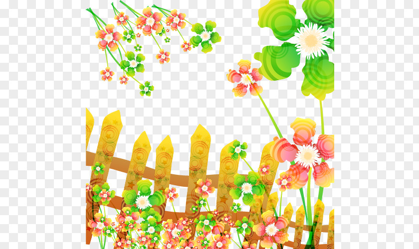 Fence Album Floral Design PNG