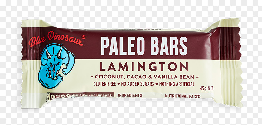 Blue Dinosaur Lamington Raw Foodism Paleolithic Diet Protein Bar Energy PNG