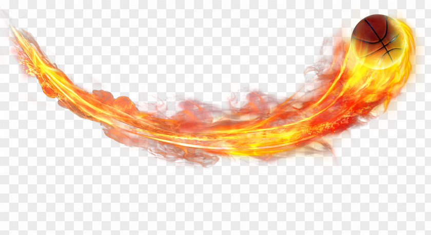 Basketball HD Layered Material With A Fire-free Pull Light Fire Flame PNG