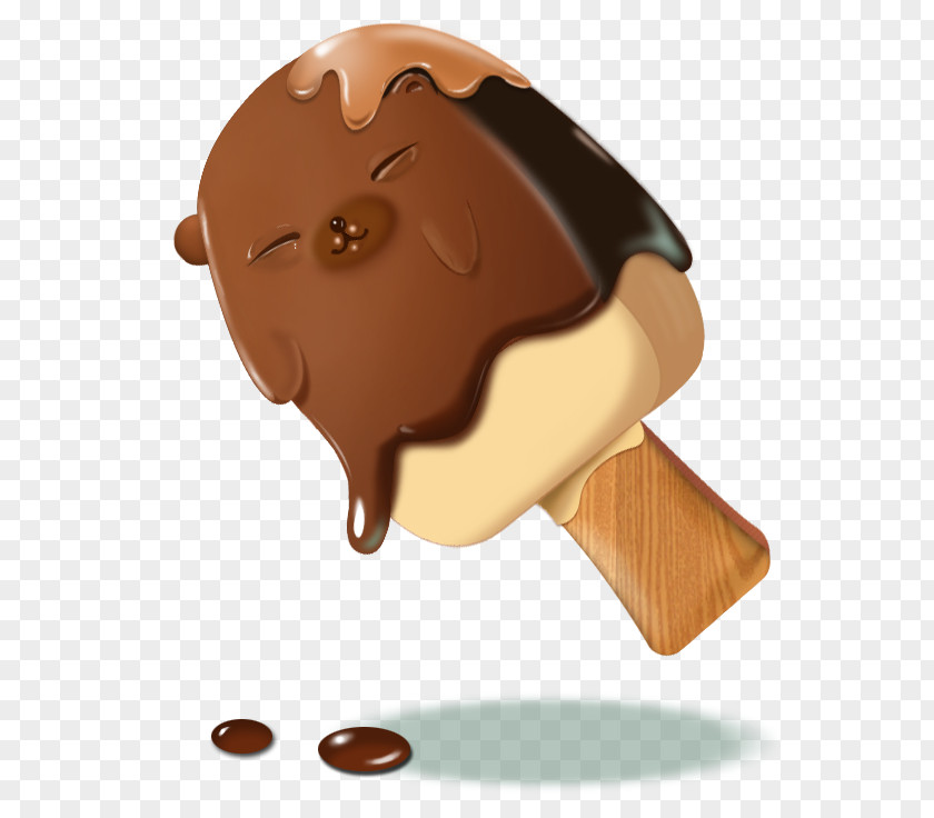 Chocolate Ice Cream Cartoon Faces Cone PNG