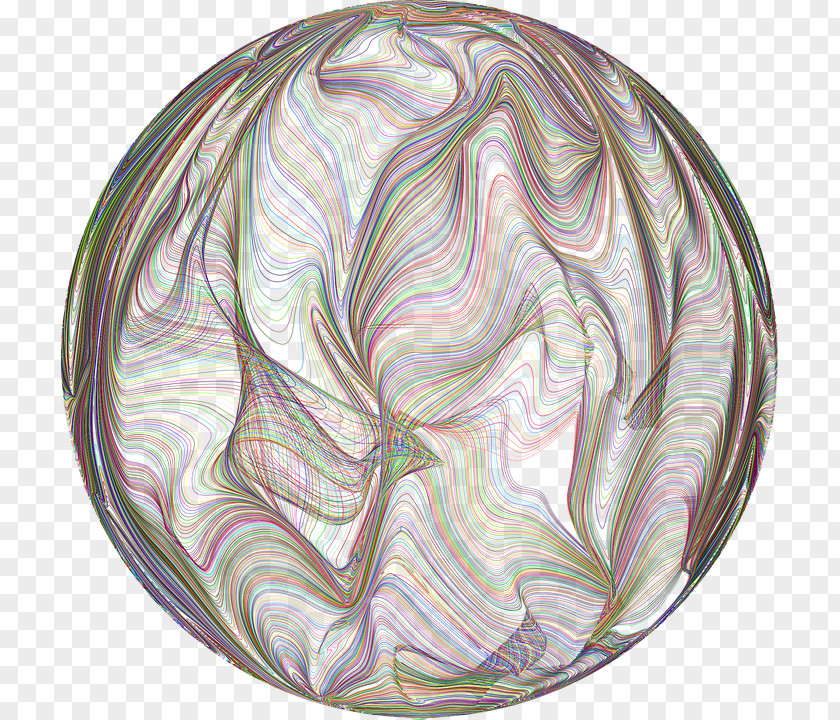 Geometric Line Sphere Color PNG
