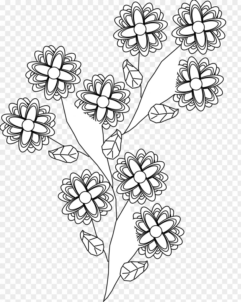 Black And White Flower Tattoo Body Art Clip PNG