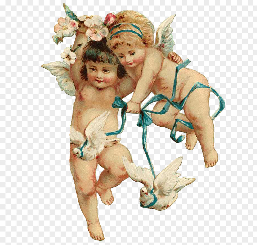 Cherub Guardian Angel Allegory Of Music PNG angel of Music, angel, two cherubs playing with birds illustration clipart PNG