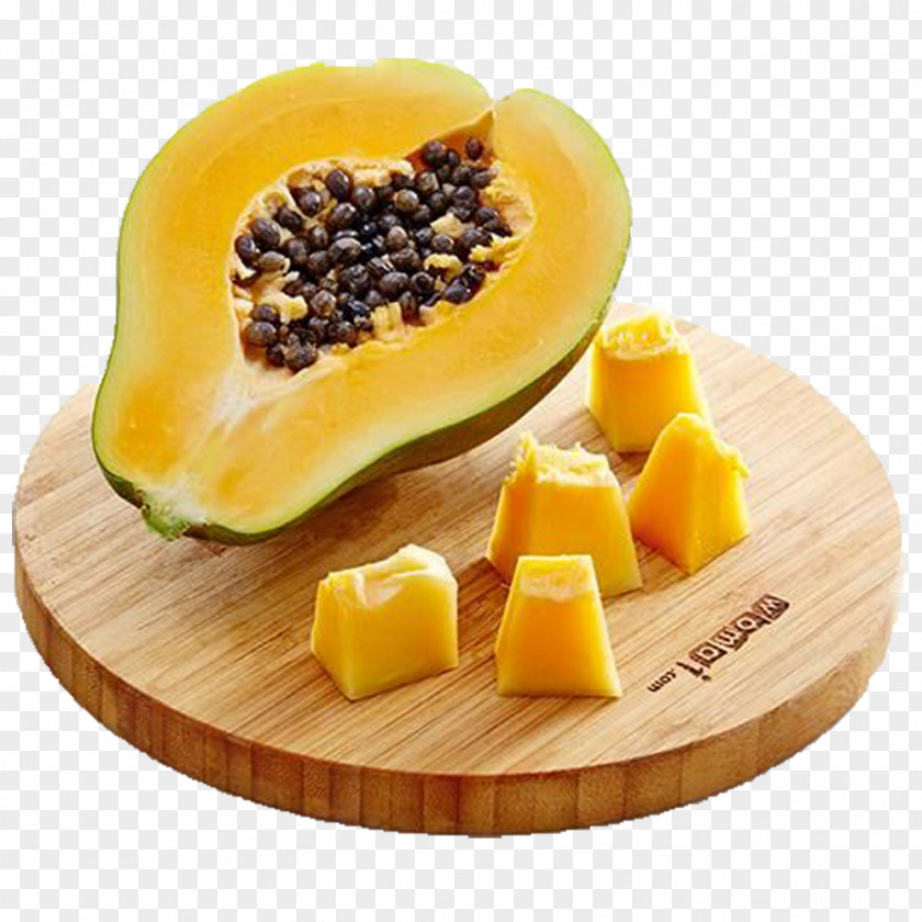 Papaya Picture Material On The Chopping Block Juice Fruit Food PNG