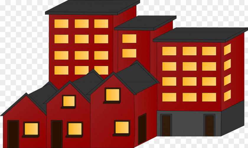 Red House Apartment Housing Clip Art PNG