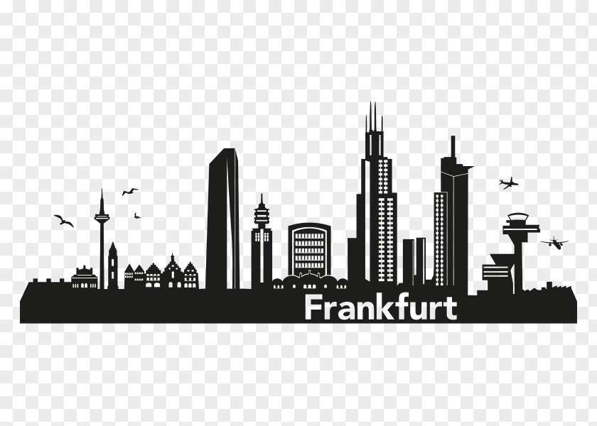 Silhouette Skyline Plaza Frankfurt Berlin Illustration PNG