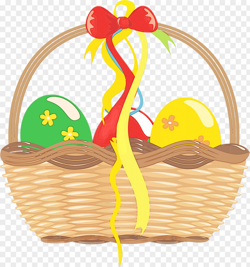 Yellow Basket Gift Picnic Storage PNG