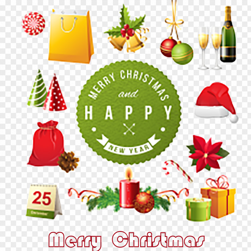 13 Beautifully Designed Christmas Elements Santa Claus Gift Element PNG