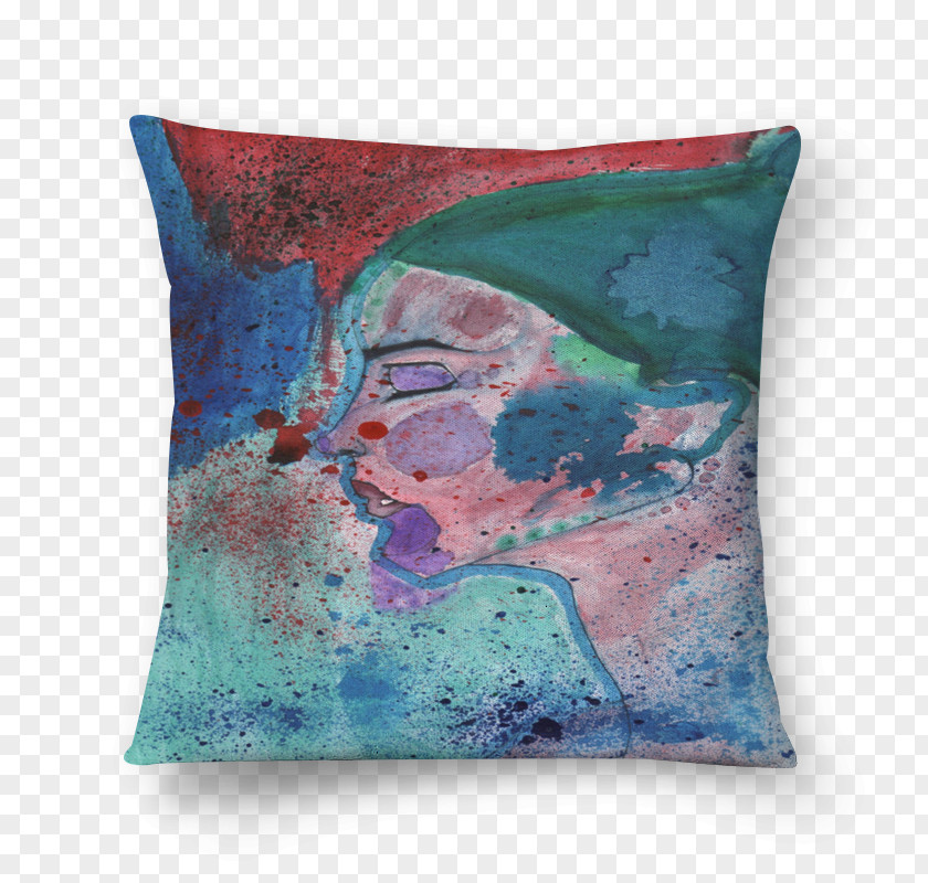 Minimal Dj Poster Cushion Throw Pillows Turquoise PNG