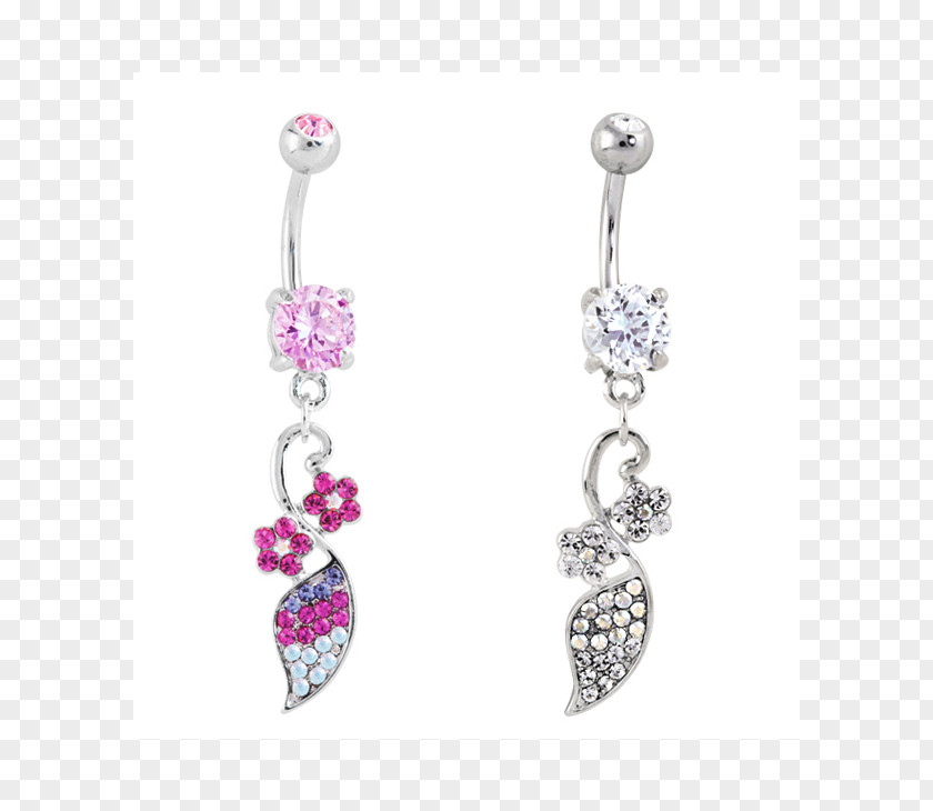 Gemstone Earring Body Jewellery Silver PNG