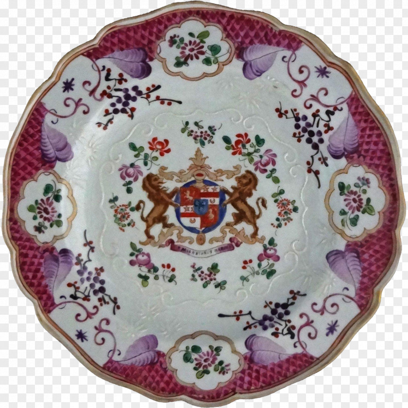 Plate Coat Of Arms Chinese Export Porcelain Roll PNG