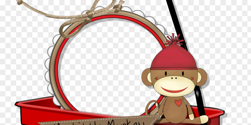 Sock Monkey Christmas Ornament Cartoon Character PNG