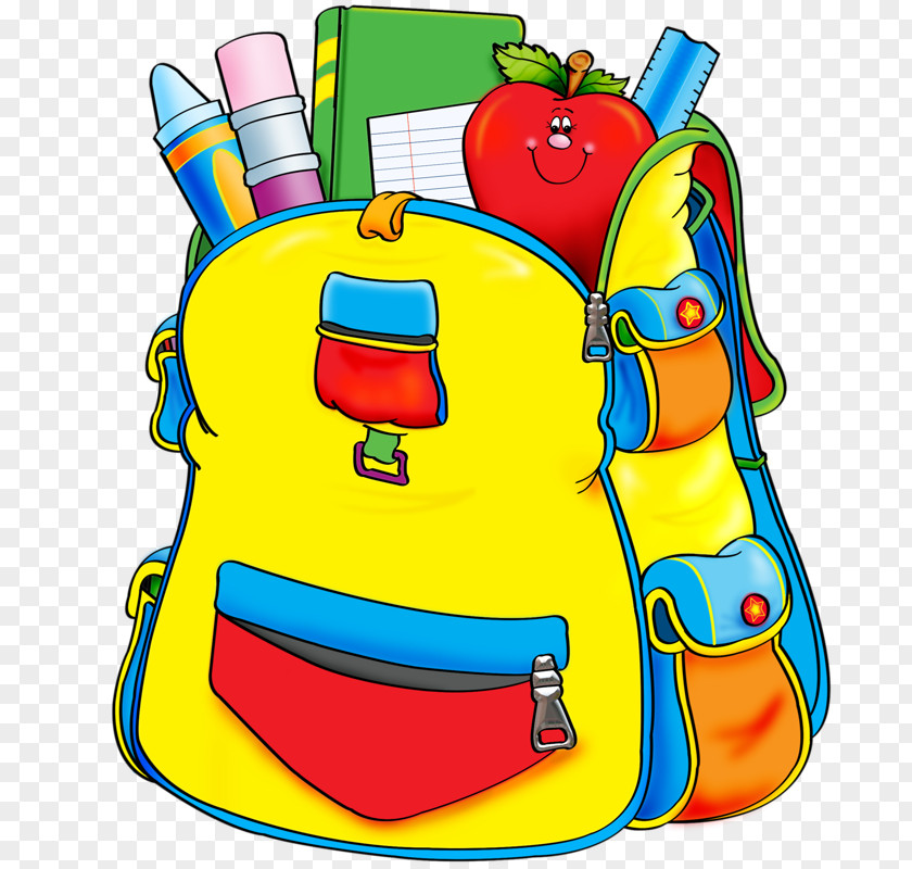 Cartoon Painted Yellow Bag Student School Supplies First Grade Fourth PNG