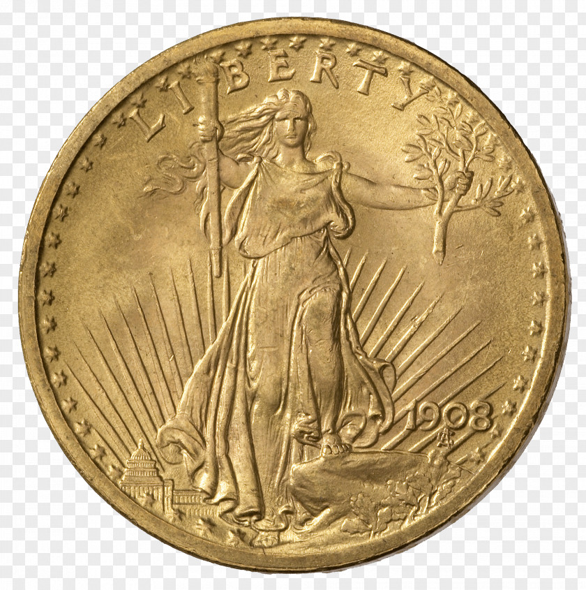 Eagle Saint-Gaudens Double Coin Indian Head Gold Pieces PNG