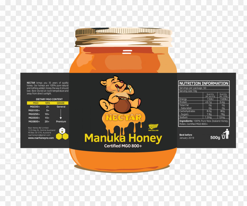 Honey Label Mānuka Brand PNG